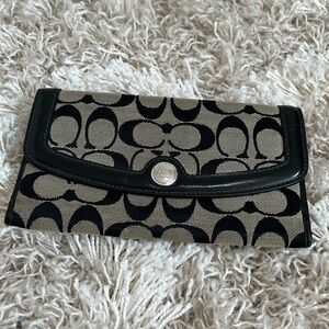 Coach black and beige wallet